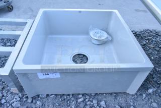 BRAND NEW SCRATCH AND DENT! Gray Poly Mop Sink. - Item #1155222