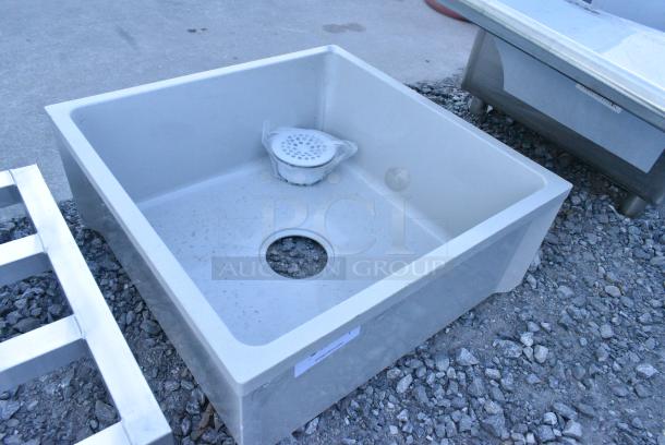 BRAND NEW SCRATCH AND DENT! Gray Poly Mop Sink. - Image 3 of 3