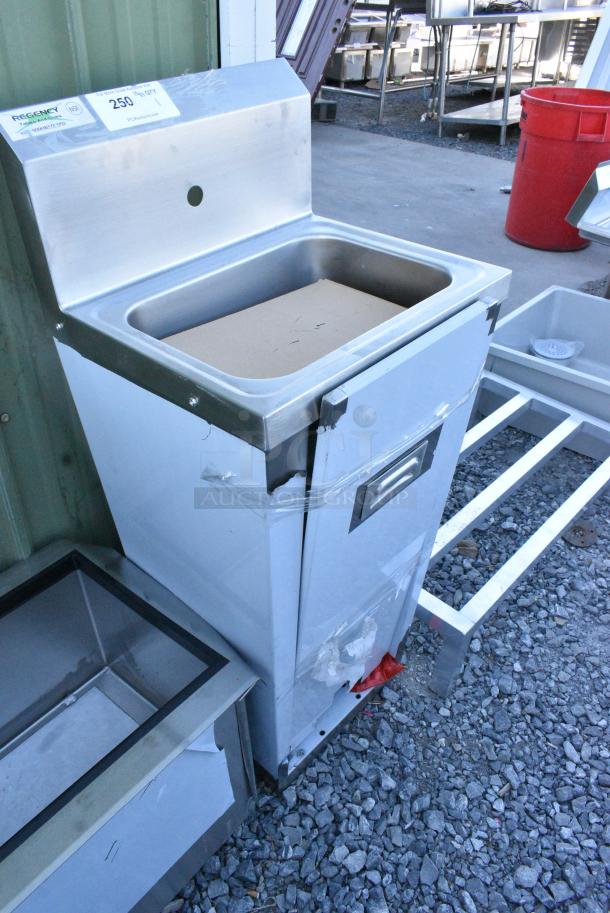 BRAND NEW SCRATCH AND DENT! Regency 600HS17FTPD Hands Free Hand Sink with Pedestal Base - Image 2 of 3