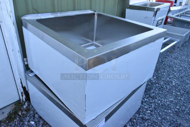 BRAND NEW SCRATCH AND DENT! Steelton 522MS242412 24" x 24" x 12" 16 Gauge 304 Stainless Steel One Compartment Floor Mop Sink - Image 1 of 4