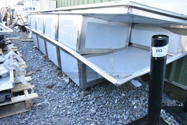 BRAND NEW SCRATCH AND DENT! Regency 600S42424224 Stainless Steel Commercial 4 Bay Sink w/ Dual Drain Boards. No Legs. - Image 4 of 4