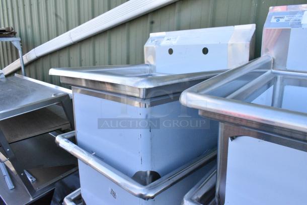 BRAND NEW SCRATCH AND DENT! Steelton 522CS11818N 23 1/2" 18-Gauge Stainless Steel One Compartment Commercial Sink without Drainboard - 18" x 18" x 12" Bowl. No Legs. - Image 3 of 4