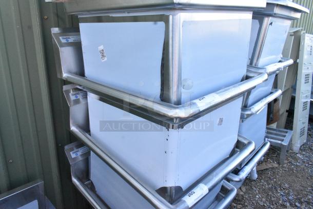 BRAND NEW SCRATCH AND DENT! Steelton 522CS11818N 23 1/2" 18-Gauge Stainless Steel One Compartment Commercial Sink without Drainboard - 18" x 18" x 12" Bowl. No Legs. - Image 2 of 3