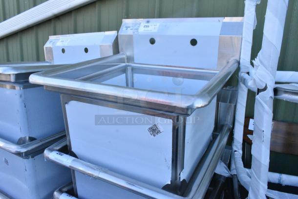 BRAND NEW SCRATCH AND DENT! Steelton 522CS11818N 23 1/2" 18-Gauge Stainless Steel One Compartment Commercial Sink without Drainboard - 18" x 18" x 12" Bowl. No Legs. - Image 1 of 3