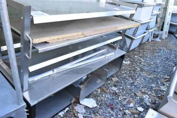 Metal Counter w/ Over Shelf and Under Shelf. - Image 2 of 4