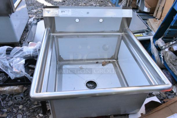 BRAND NEW SCRATCH AND DENT! Steelton 522CS12424 29 1/2" 18-Gauge Stainless Steel One Compartment Commercial Sink without Drainboard - 24" x 24" x 12" Bowl. No Legs. - Image 2 of 3