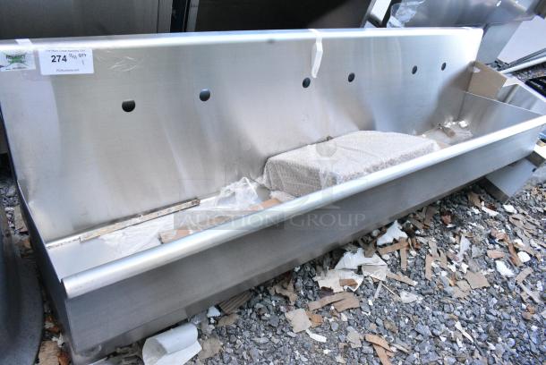 BRAND NEW SCRATCH AND DENT! Regency 600HSMS1872 Wall-Mounted 72" x 17 1/2" Hand Sink for (3) 8" Center Faucets - Image 1 of 3
