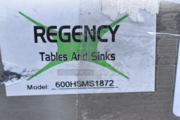 BRAND NEW SCRATCH AND DENT! Regency 600HSMS1872 Wall-Mounted 72" x 17 1/2" Hand Sink for (3) 8" Center Faucets - Image 3 of 3