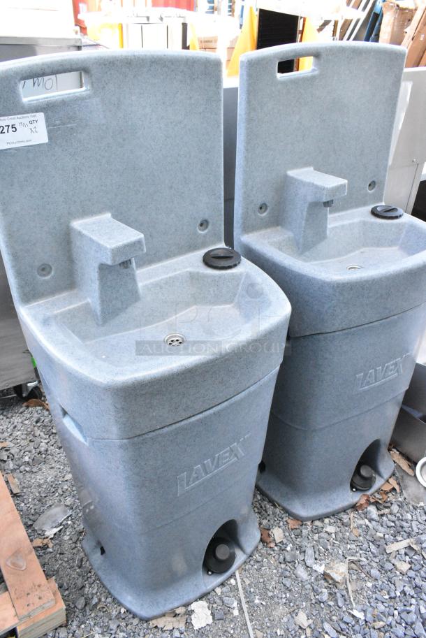 2 BRAND NEW SCRATCH AND DENT! Lavex Gray Poly Portable Sink. 2 Times Your Bid! - Image 1 of 2
