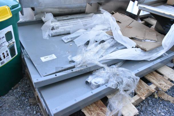 BRAND NEW SCRATCH AND DENT! Pallet Lot of Gray Metal Pieces. - Image 1 of 3
