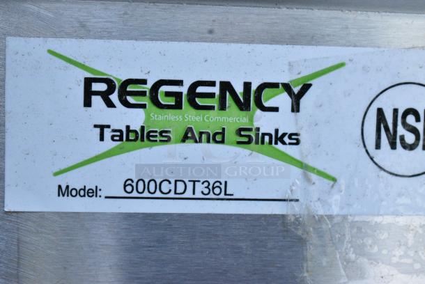 BRAND NEW SCRATCH AND DENT! Regency 600CDT36L 16 Gauge 3' Clean Dish Table - Left Drainboard - Image 2 of 2