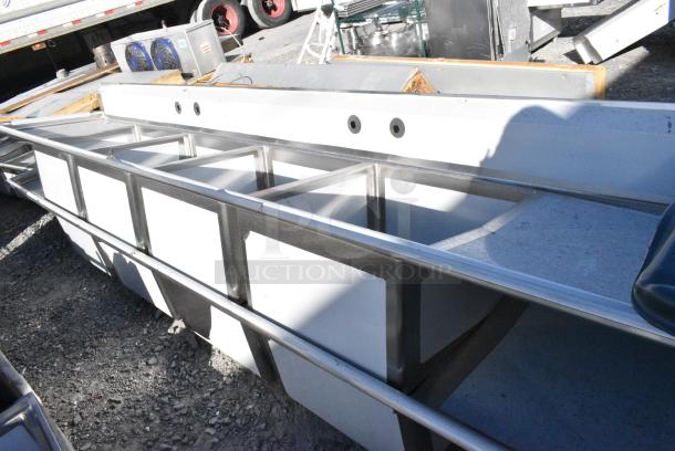 BRAND NEW SCRATCH AND DENT! Regency 600S42424224 Stainless Steel 4 Bay Sink w/ Dual Drain Boards. No Legs. - Image 2 of 3