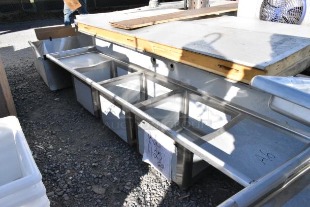 BRAND NEW SCRATCH AND DENT! Regency 600S31717218 Stainless Steel 3 Bay Sink w/ Dual Drain Boards. No Legs. - Image 2 of 3
