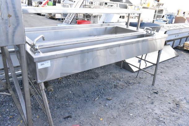 Stainless Steel Commercial Prep Area w/ 2 Faucets. - Image 2 of 4