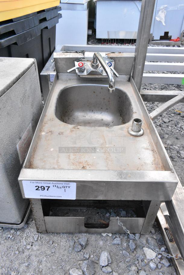 Stainless Steel Single Bay Sink w/ Faucet and Handles. No Legs. - Image 1 of 2