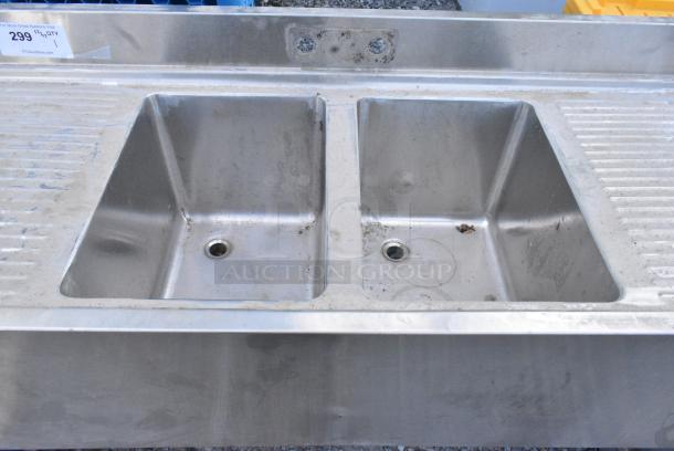 Stainless Steel 2 Bay Back Bar Sink w/ Dual Drain Boards. - Image 4 of 4