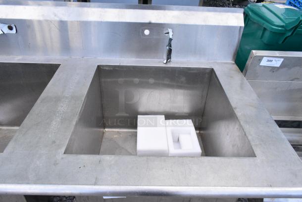 Stainless Steel 2 Bay Sink. No Legs. - Image 3 of 4