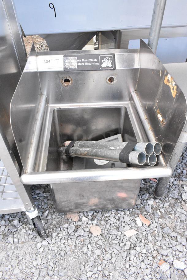 Stainless Steel Single Bay Sink w/ Side Splash Guards. - Image 1 of 2
