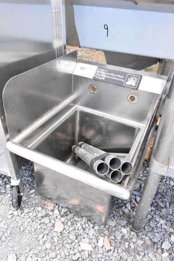 Stainless Steel Single Bay Sink w/ Side Splash Guards. - Image 2 of 2