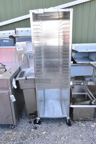 Metal Commercial Pan Transport Rack on Commercial Casters.
