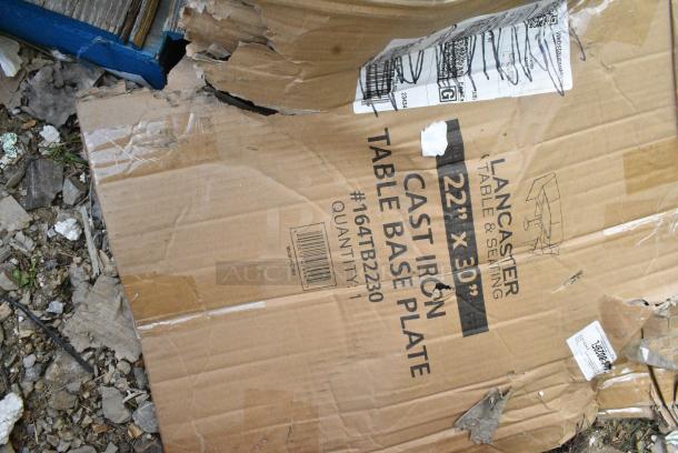 3 BRAND NEW SCRATCH AND DENT! Items Including 164TB2230 Lancaster Table & Seating 22" x 30" Cross Cast Iron Table Base Plate. 3 Times Your Bid! - Image 3 of 3