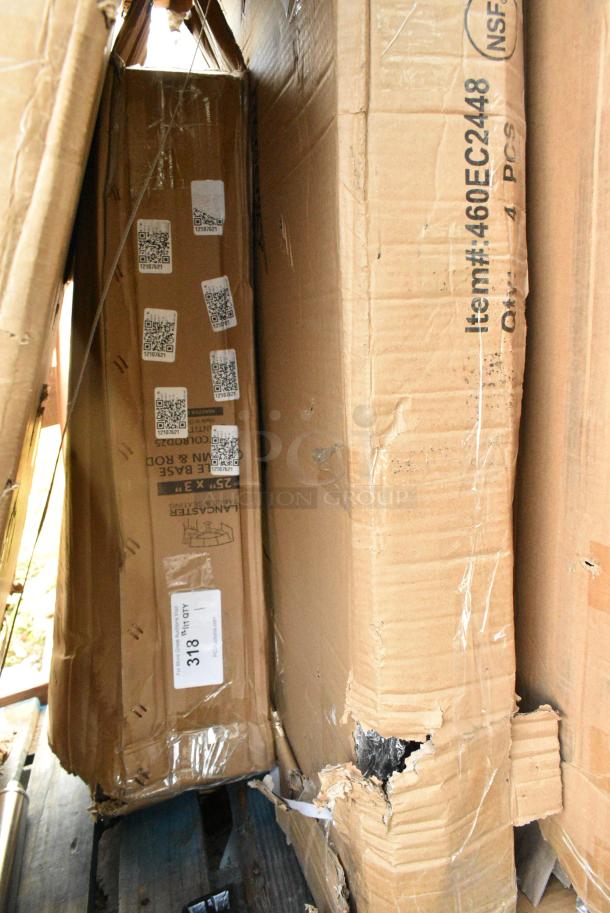 BRAND NEW SCRATCH AND DENT! Lancaster Table & Seating 25"x3" Table Base Column and Rod.  May Be Missing Pieces. - Image 1 of 2
