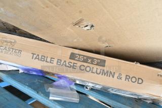 BRAND NEW SCRATCH AND DENT! 164TCOLROD25 Lancaster Table & Seating 25 3/16" Standard Height Table Base Column and Rod. May Be Missing Pieces.