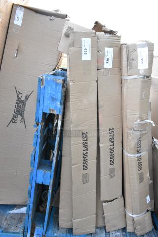 BRAND NEW SCRATCH AND DENT! Lavex 257SPT304820 30" x 48" Blue Steel Platform Truck - 2000 lb. Capacity. May Be Missing Pieces.