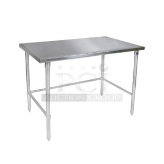 BRAND NEW SCRATCH AND DENT! Steelton 522ETOB3072 30" x 72" 18-Gauge 430 Stainless Steel Open Base Work Table. May Be Missing Pieces.