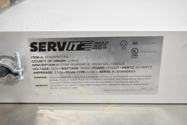 BRAND NEW SCRATCH AND DENT! 2024 ServIt 423SW18TCPA 18" Warming Strip. 120 Volts, 1 Phase. - Image 5 of 5