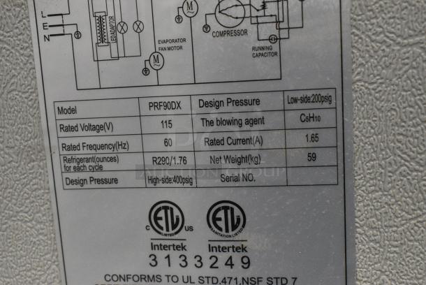 Premium PRF90DXS Metal Commercial Single Door Reach In Cooler Merchandiser w/ Poly Coated Racks. 115 Volts, 1 Phase. Tested and Powers On But Does Not Get Cold - Image 4 of 4