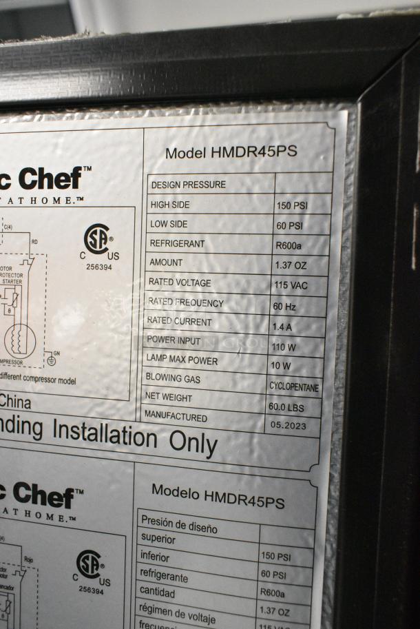 Magic Chef HMDR45PS Cooler w/ Freezer. 115 Volts, 1 Phase. Tested and Powers On But Does Not Get Cold - Image 7 of 7