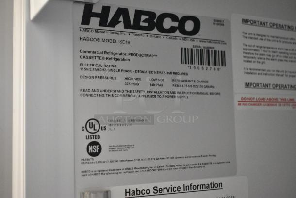 2019 Habco SE18 Metal Commercial Single Door Reach In Cooler Merchandiser w/ Poly Coated Racks. 115 Volts, 1 Phase. Tested and Working! - Image 4 of 4