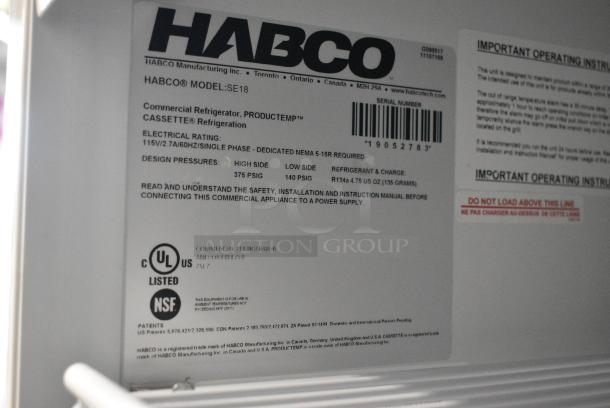 2019 Habco SE18 Metal Commercial Single Door Reach In Cooler Merchandiser w/ Poly Coated Racks. 115 Volts, 1 Phase. Tested and Working! - Image 4 of 4