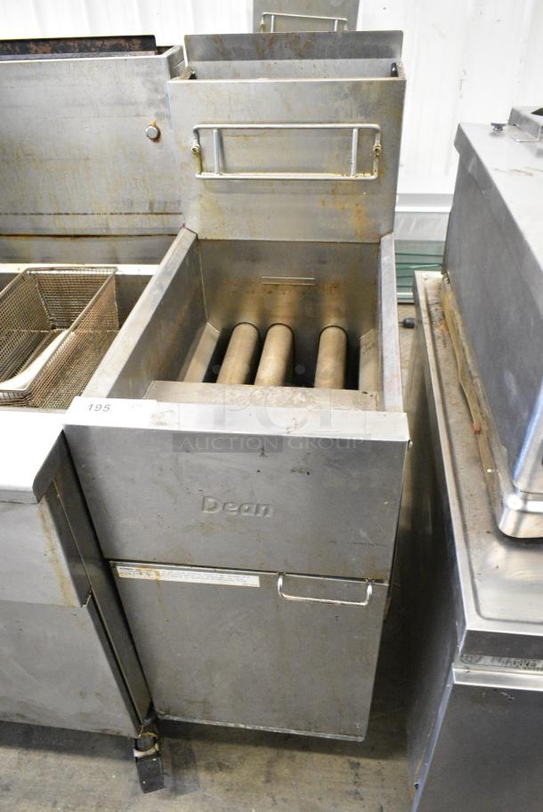 2018 Dean SR42GN Stainless Steel Commercial Floor Style Natural Gas Powered Deep Fat Fryer. 105,000 BTU. - Image 1 of 5