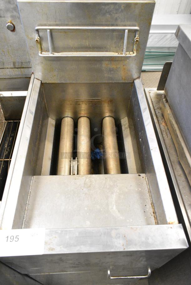 2018 Dean SR42GN Stainless Steel Commercial Floor Style Natural Gas Powered Deep Fat Fryer. 105,000 BTU. - Image 3 of 5