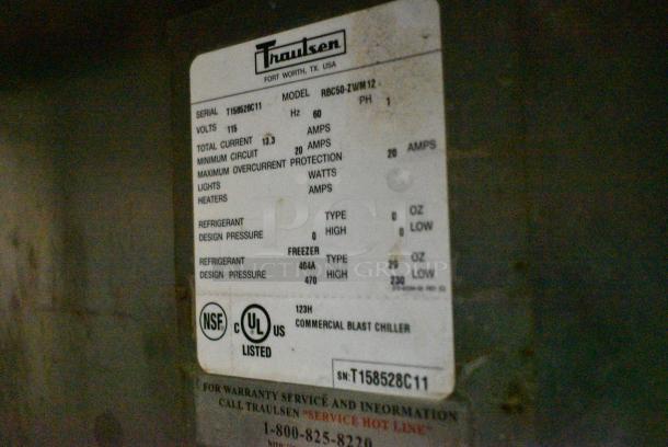 Traulsen RBC50-ZWM12 Stainless Steel Commercial Single Door Undercounter Blast Chiller on Commercial Casters. 115 Volts, 1 Phase. Tested and Working! - Image 6 of 6