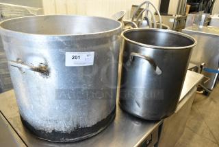 2 Various Metal Stock Pots. 2 Times Your Bid!