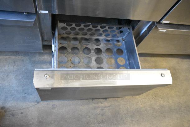 Continental SW72-30M Stainless Steel Commercial Sandwich Salad Prep Table Bain Marie Mega Top w/ 6 Drawers. 115 Volts, 1 Phase. Tested and Working! - Image 8 of 11