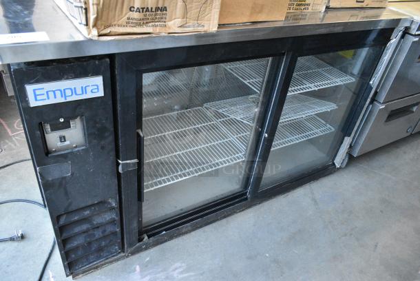 Empura EKBB60-2G-24SD Stainless Steel Commercial 2 Door Back Bar Cooler Merchandiser. 115 Volts, 1 Phase. Tested and Working! - Image 1 of 5