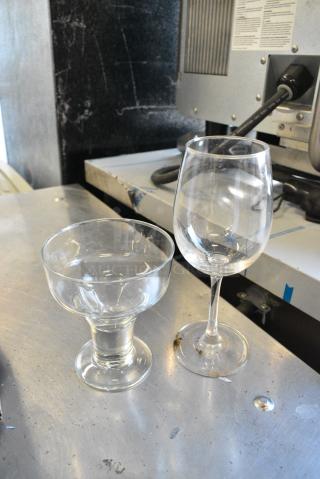 Box of Various Wine Glasses