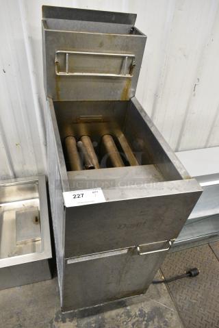 2018 Dean SR42GN Stainless Steel Commercial Floor Style Natural Gas Powered Deep Fat Fryer. 105,000 BTU.