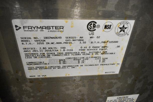 2018 Dean SR42GN Stainless Steel Commercial Floor Style Natural Gas Powered Deep Fat Fryer. 105,000 BTU. - Image 5 of 5