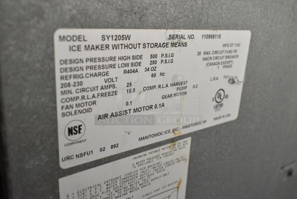 Manitowoc SY1205W Stainless Steel Commercial Ice Head. 208-230 Volts, 1 Phase. - Image 4 of 4