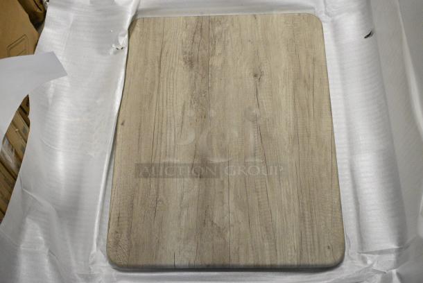 4 BRAND NEW SCRATCH AND DENT! Lancaster Table & Seating 1642430TFGRY 24" x 30" Rectangular Thermo-Formed MDF Table Top with Gray Wood Finish. 4 Times Your Bid! - Image 1 of 4