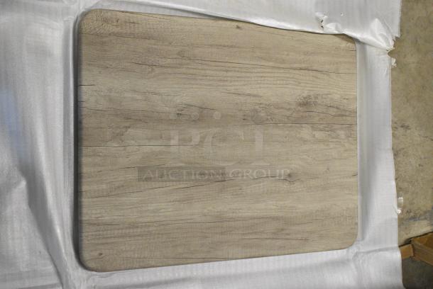 4 BRAND NEW SCRATCH AND DENT! Lancaster Table & Seating 1642430TFGRY 24" x 30" Rectangular Thermo-Formed MDF Table Top with Gray Wood Finish. 4 Times Your Bid! - Image 4 of 4