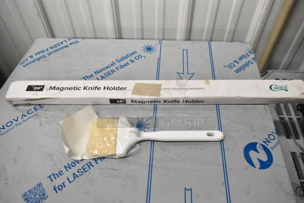 8 Various Items Including 2142SFSCW 2 Quart Container, 27140379 Pastry Brush, 407KRMAG24 Choice Rack Knife Magnet Strip, Choice 40720155RD Red Cutting Board, Choice 40720155BL Blue Cutting Board, Poly Bus Bin. 8 Times Your Bid! - Image 7 of 12