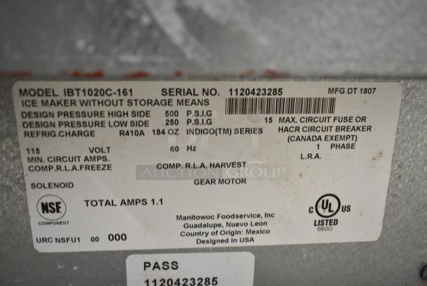 Manitowoc IBT1020C-161 Stainless Steel Commercial Ice Head. 115 Volts, 1 Phase. - Image 4 of 4