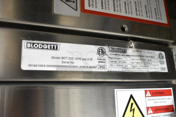 BRAND NEW! 2021 Blodgett BCT 202 Stainless Steel Commercial Natural Gas Powered Roll In Rack Full Size Combi Convection Oven w/ Rack and Touchscreen Control. - Image 6 of 8