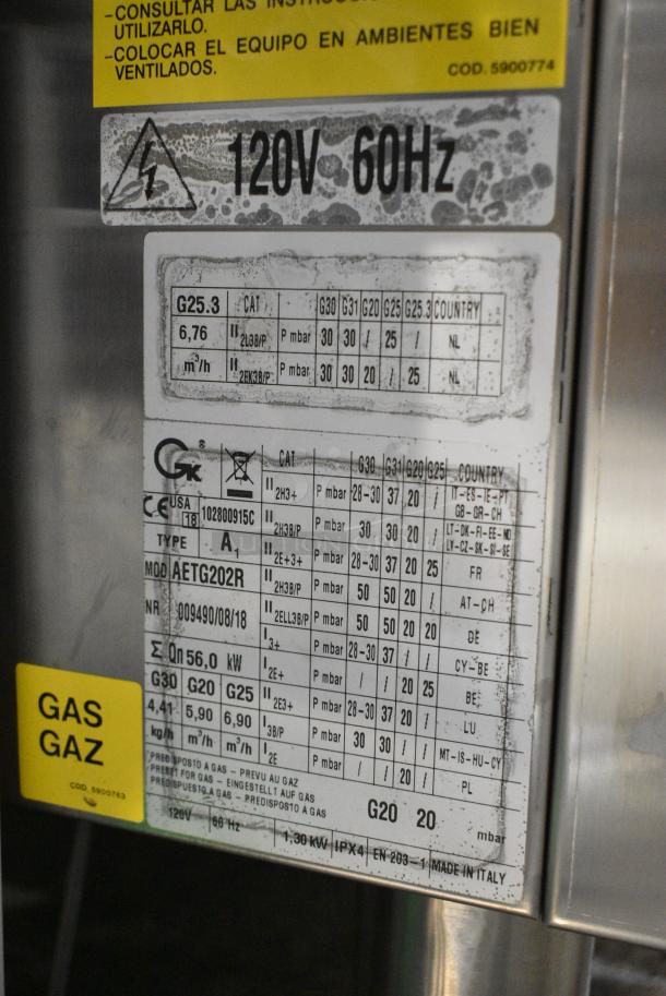 BRAND NEW! BKI AETG202R Stainless Steel Commercial Propane Gas Powered Roll In Rack Combi Convection Oven w/ Metal Pan Rack. - Image 6 of 6